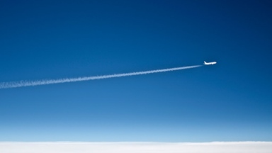 Blue sky clouds plane